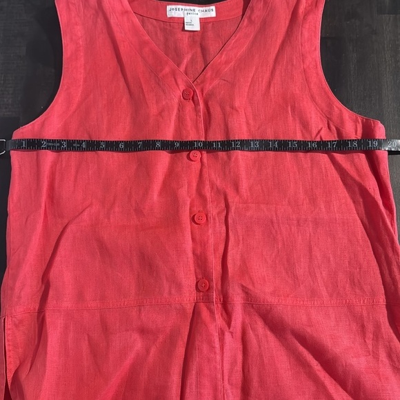 Josephine Chaus Pink Linen Short & Blouse Set Size Large Petite - Picture 6 of 9